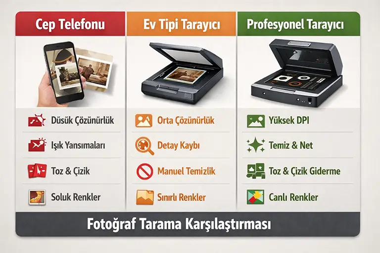 Cep Telefonu ile Fotoğraf Tarama Kaliteli mi? Profesyonel Tarama ile Arasındaki Gerçek Fark0 (0)