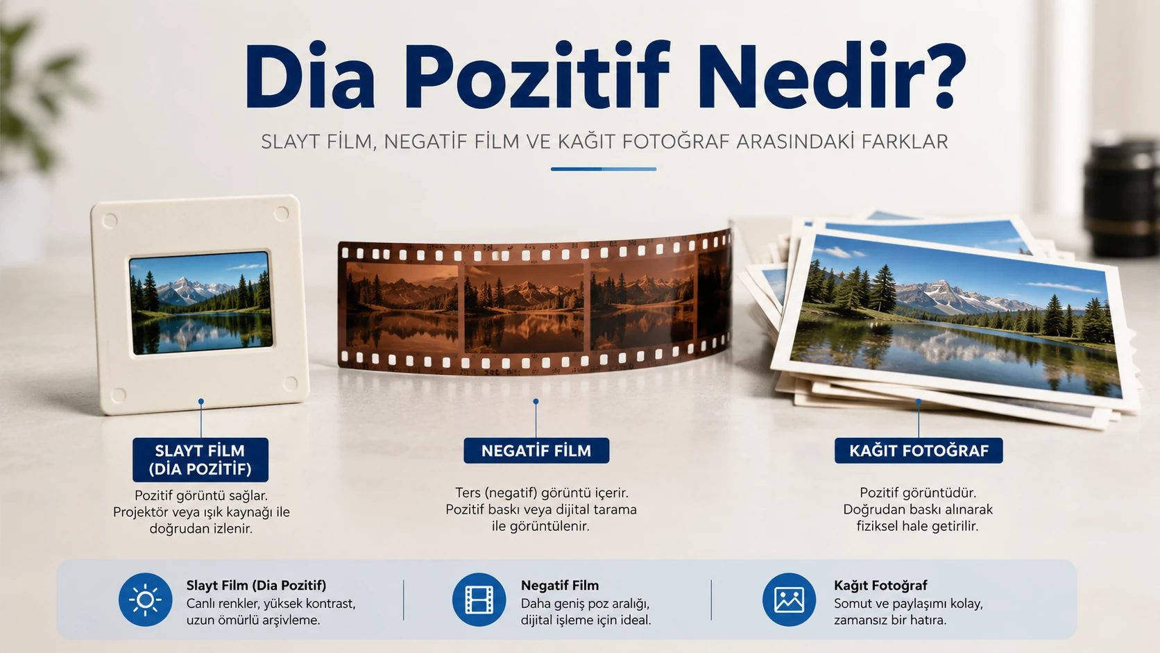 Dia Pozitif Nedir? Dia, Negatif Film ve Kağıt Fotoğraf Arasındaki Farklar0 (0)