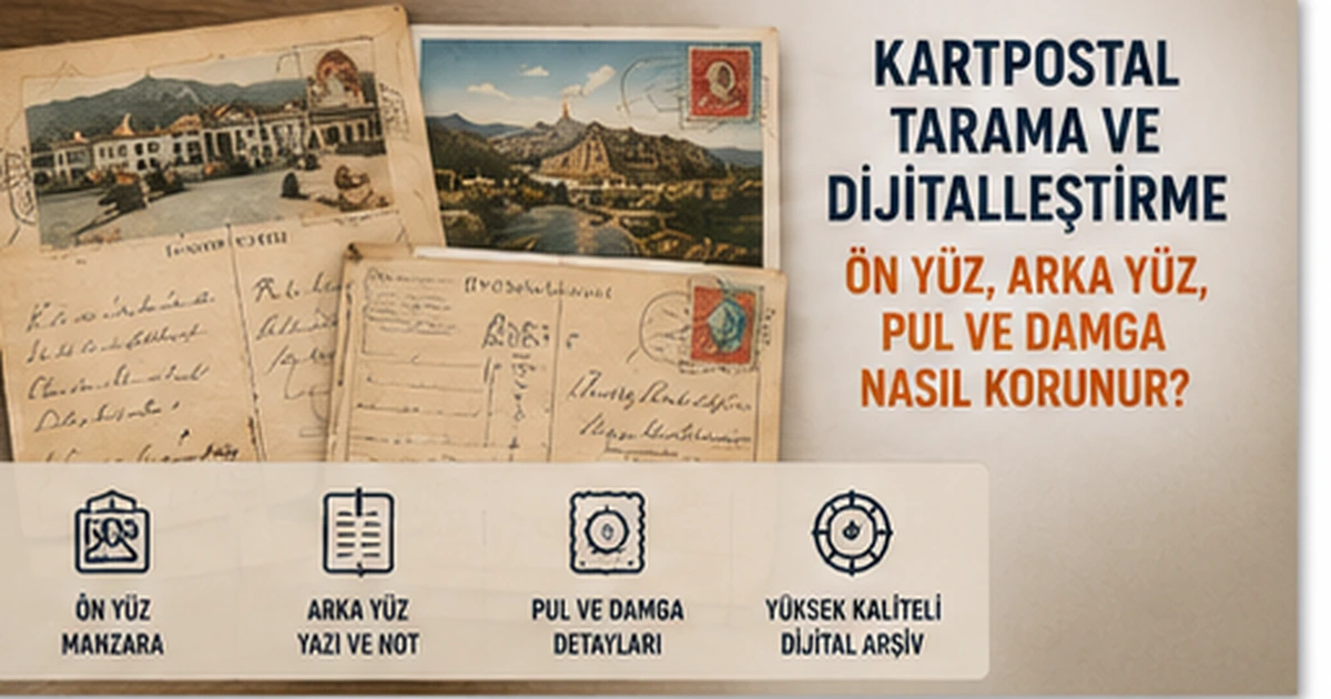 Kartpostal Tarama ve Dijitalleştirme: Ön Yüz, Arka Yüz, Pul ve Damga Nasıl Korunur?0 (0)
