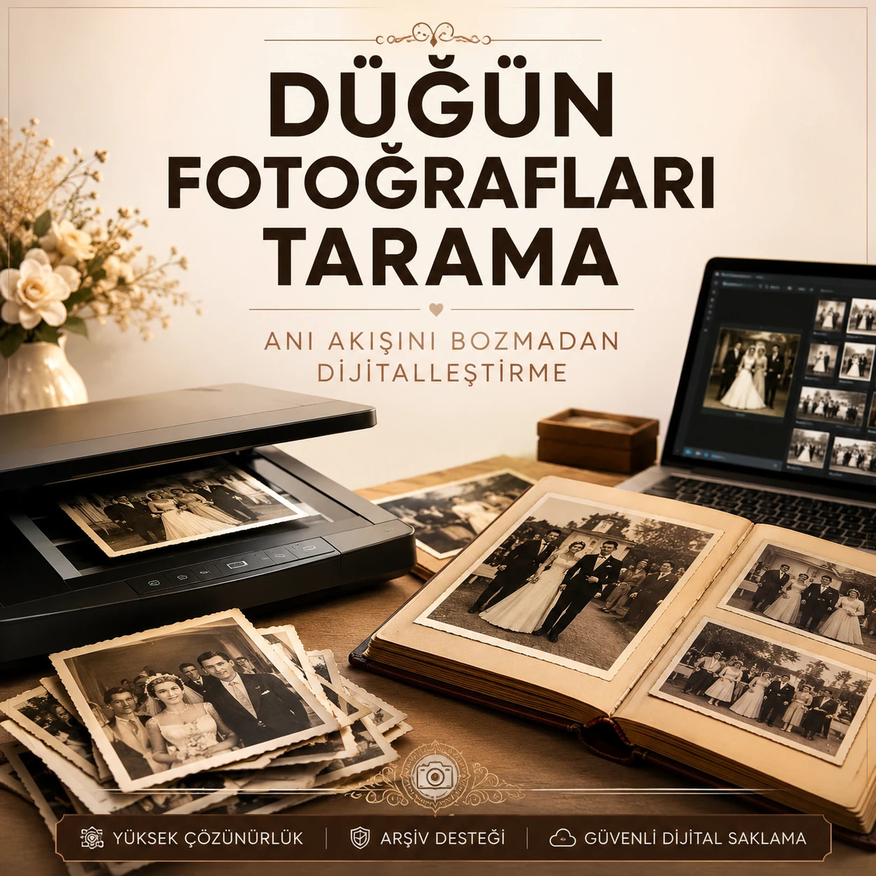 Düğün Fotoğrafları Tarama: Tören Akışını Bozmadan Dijitalleştirme Rehberi0 (0)
